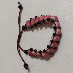 Pink Tones Glass Shamballa Macrame Bead Bracelet